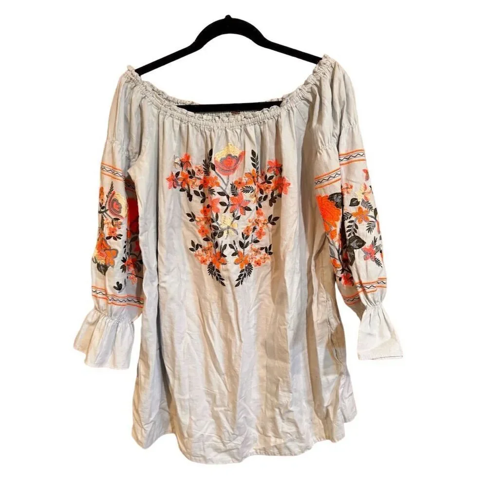 Free People Fleur Du Jour Off-The-Shoulder Mini Dress size  L